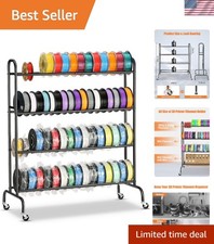 Heavy-Duty 4-Tier Metal Filament Storage Rack with Wheels for Filament Spools