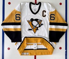 Pittsburgh Penguins Mario Lemieux 1989-1990 Gold Toe Authentic NHL Hockey Jersey