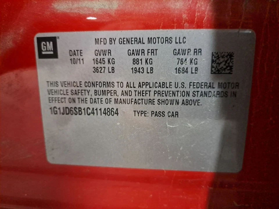 Husillo/nudillo delantero lado pasajero Rh 2012 Sonic Sku#4289110 Foto 2 de 4