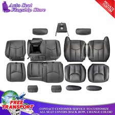 For 2003-2006 Chevy Silverado Front Rear Driverpassenger Seat Cover Drak Gray