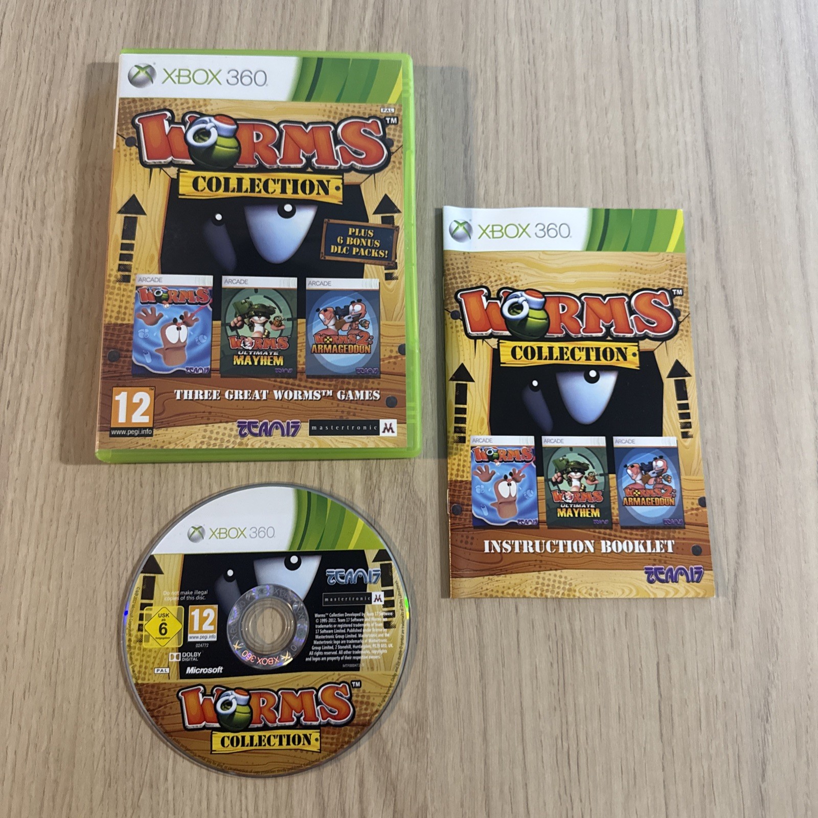 Worms Collection - Microsoft Xbox 360 Game PAL CIB Complete - Tested/working