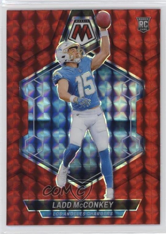 2024 Panini Mosaic Rookies Red Mosaic Prizm Ladd McConkey #334 lc0