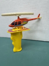 VTG 1970s Lanard Toy Helicopter Pull String Launcher Toy