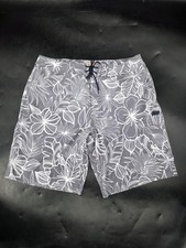 NWT J.Crew Men  s Flex Swimwear Hawaiian Flower Print Board Shorts Gray/White 31