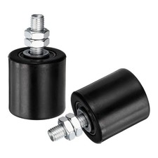 2Pcs Slide Gate Guide Roller 2" Nylon Sliding Gate Support Assembly Black