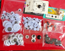 Sew on WIGGLE EYES for Crafts miscellaneous mixed lot some noses 7 pc lot
