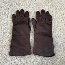 Vintage Aris Cashmere Lined Leather Gloves Winter Luxury Warm Brown Woman Size 7