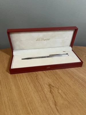 Stylo Bille Ancien Dupont En Argent Massif - Avec Recharge Et écrin D'origine - Occasion Bon état