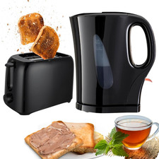 Image of Trendi® Electric Kettle & 2 Slice Bread Toaster Kitchen Combo Set | 2200W 1.7L C