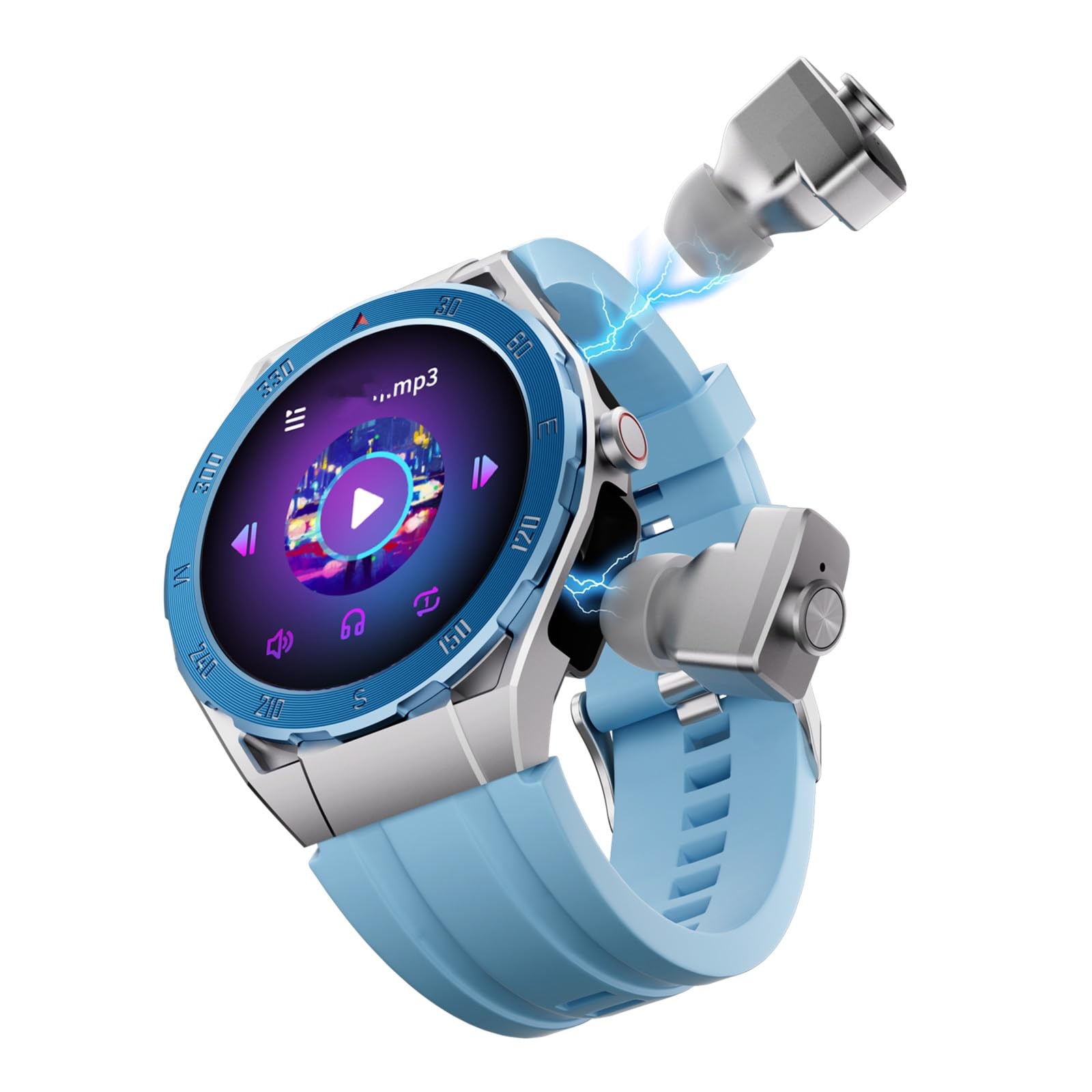 F33 Smartwatch with Bluetooth Earbuds 1.43 Inch MP3 Fitness Tracker