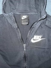 Nike Sweatshirt Youth Small Black Zip Club Fleece Hoodie Sweater Boys Kids