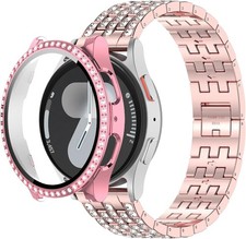 Rhinestone Case for Samsung Galaxy Watch 7 40mm 44mm Bling Metal Strap