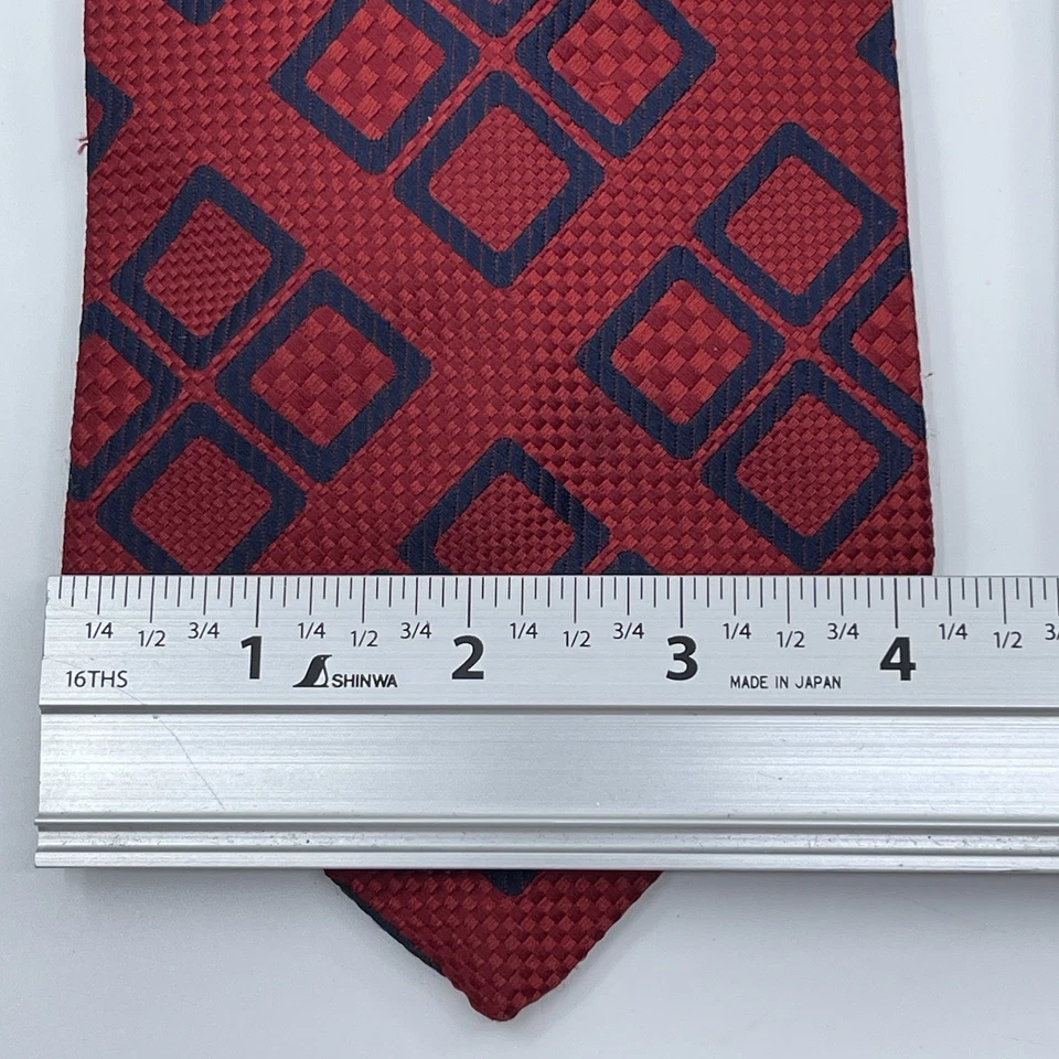 Лот из 3 дизайнерских мужских ШИРОКИХ галстуков с геометрическим узором BVLGARI CHARVET ALTEA - Изображение 3 из 4