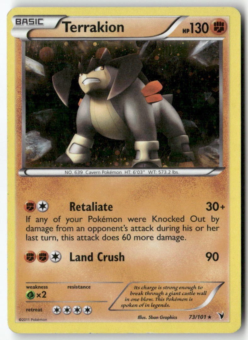 Terrakion [NVI - 73/101] Holofoil Holo Rare Noble Victories EN MP