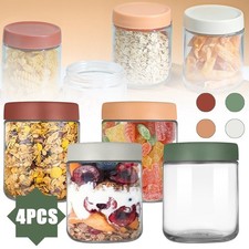 4pcs Preserving Jars W/Screw Cap Airtight Preserving Oats Jam Reusable 500ml
