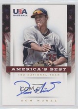2012 USA Baseball National Team 18U Signatures America's Best Dom Nunez Auto y0i