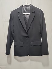 Blazer Jacket Black One Button Classic Front Pockets