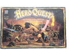 HeroQuest Gesellschaftsspiel MB vollständig Vintage OVP Starker Abrieb