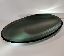 VASSOIO DESIGN Fontana Arte by Max Ingrand 1950 BOWL VETRO MOLATO VERDE 30x47 cm