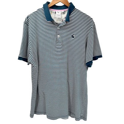 Arnold Palmer Polo Shirt Mens XL Puma Travelers Championship Green Striped