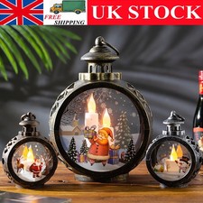 Retro Christmas LED Lantern Light Up Ornament Night Light Window Table Decor UK