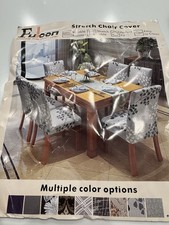 4 housses de chaise de salle à manger Fuloon BLEU UNI