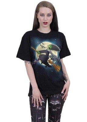 The Simpsons Marge Witch T-shirt, Halloween Graphic Tee, Spooky Cartoon Shirt