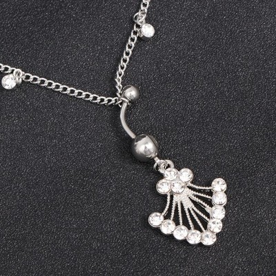  Mode Bauchnabel Ring Taillen Kette Edelstahl Bauch Ring Anti Allergie Bauch