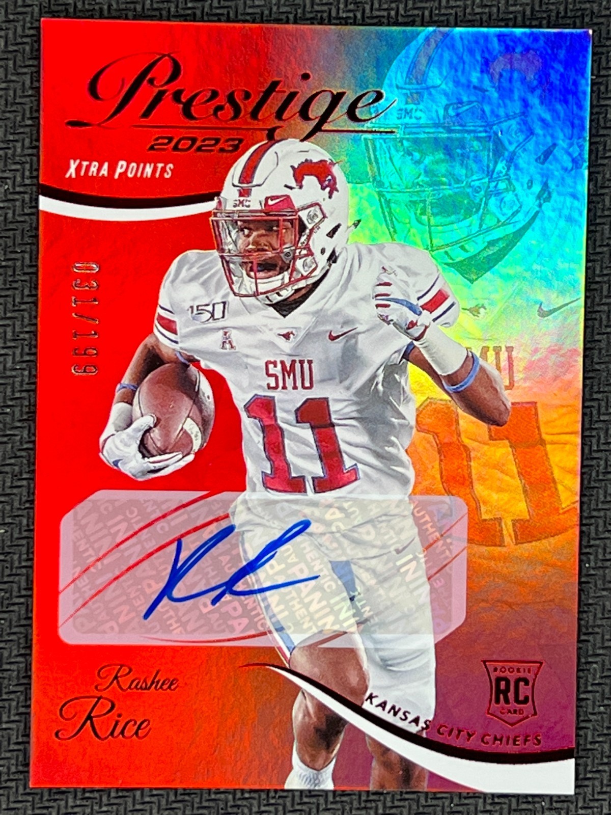 2023 Panini Prestige Xtra Points Premium Red Rashee Rice RC Rookie Auto 031/199