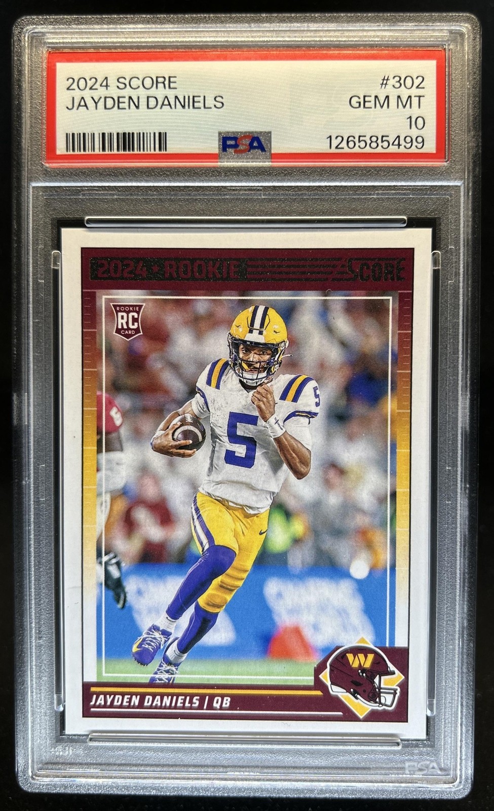 Jayden Daniels Panini Score #302 Gem Master