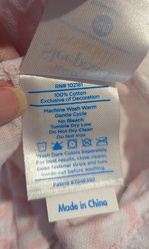 HALO 0-3 Months White w/ Pink Circles Sleepsack Swaddle Zip & Adhesive Closures - Picture 10 of 10