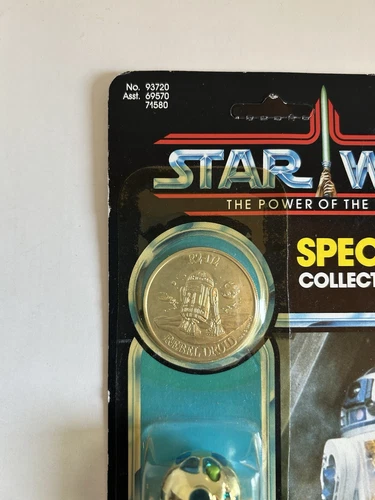 Vintage Star Wars Power Of The Force R2-D2 Coin Unpunched Kenner 1984 92 Back - Picture 5 of 24