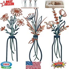 Trendy 3-Piece Minimalist Metal Flower Wall Décor - Perfect Housewarming Gift