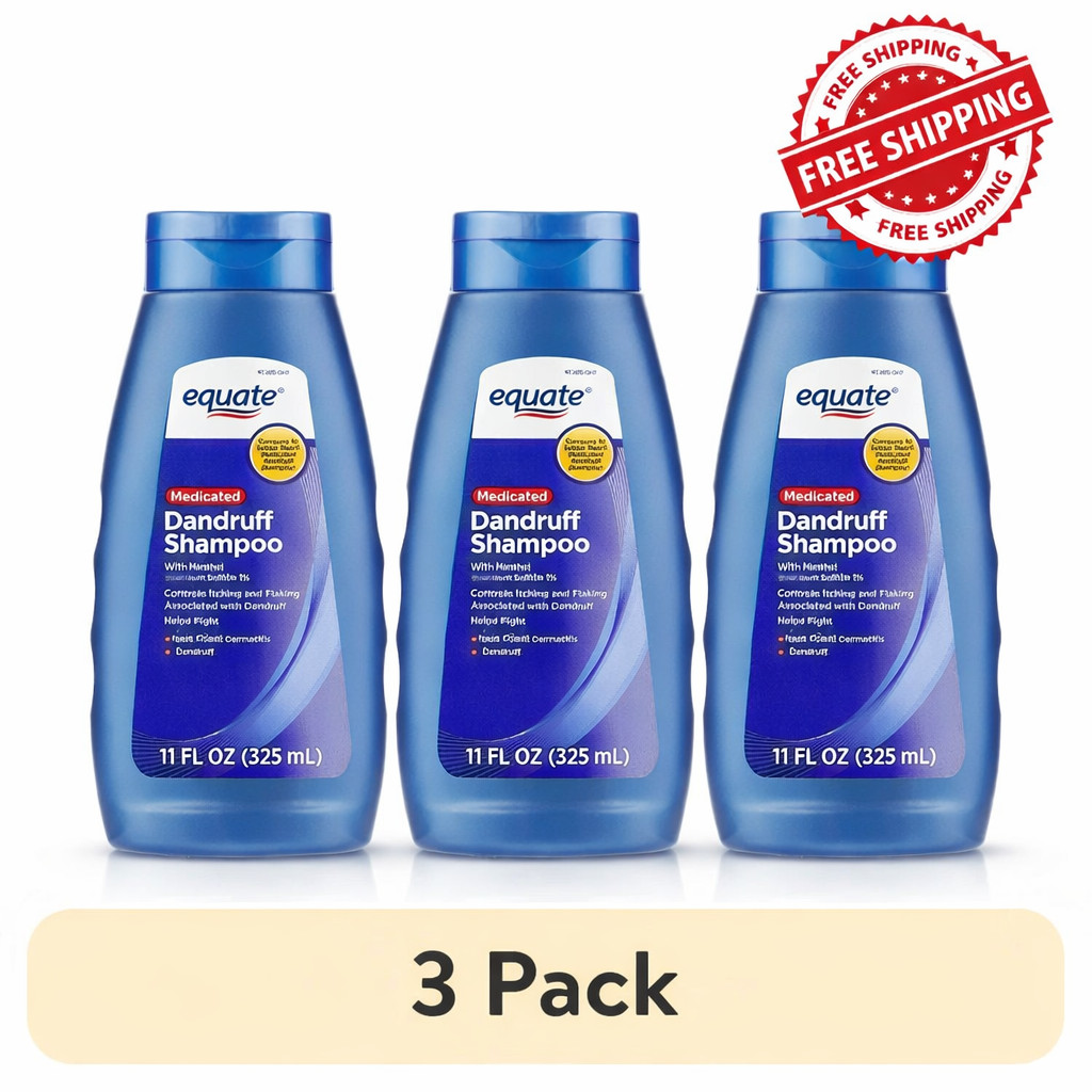 3PACK - Equate Medicated Dandruff Shampoo with Selenium Sulf