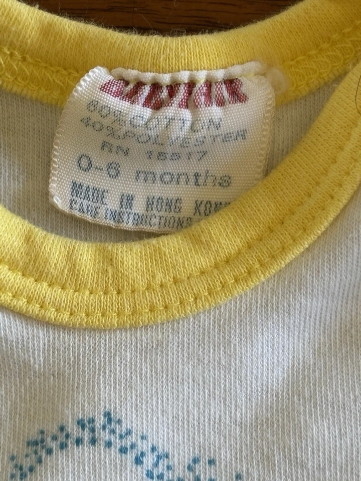 Camisa Vintage Babyfair Safari Mezcla Algodón Manga Corta 0-6 Meses Foto 2 de 4