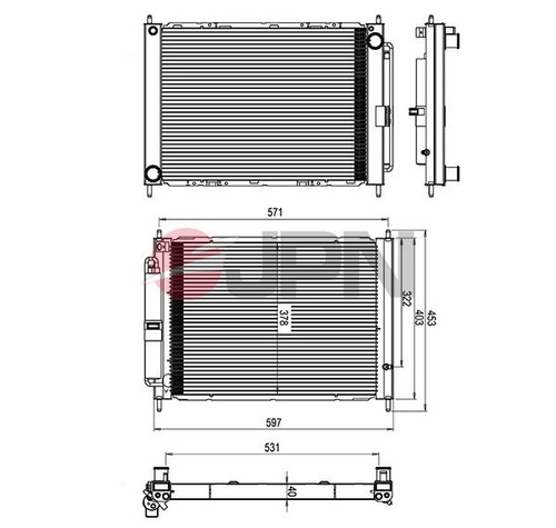 RADIATOR ENGINE COOLING 60C9048-JPN FOR RENAULT CLIO/III/Hatchback/Van MODUS - Picture 2 of 7