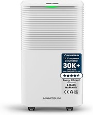 Hangsun 12L Dehumidifier with Digital Display, Sleep Mode, 24H Timer, Laundry Dr