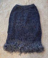 Christian Dior 2000SS by John Galliano Fringe Knit Skirt Runway Piece FR 36