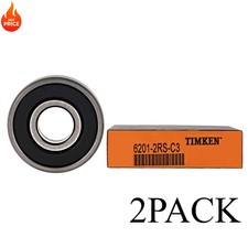 2PACK TIMKEN 6201-2RS C3 15X35X11MM Double Rubber Seal Ball Bearings 6201RSC3