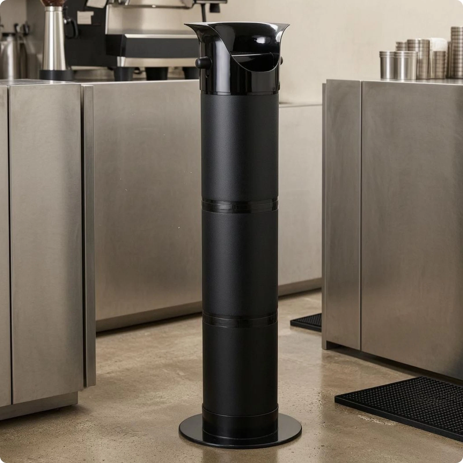 Coffee Knock Box Flared Top Espresso Knock Box Cylindrical for Home Cafe