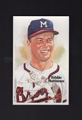 Eddie Mathews #166 1981 Perez Steele HOF Postcard card