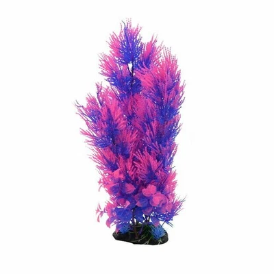 DA Aquarium Fish Tank Decoration Ornament Artificial Plastic Plant 15.5" Pink