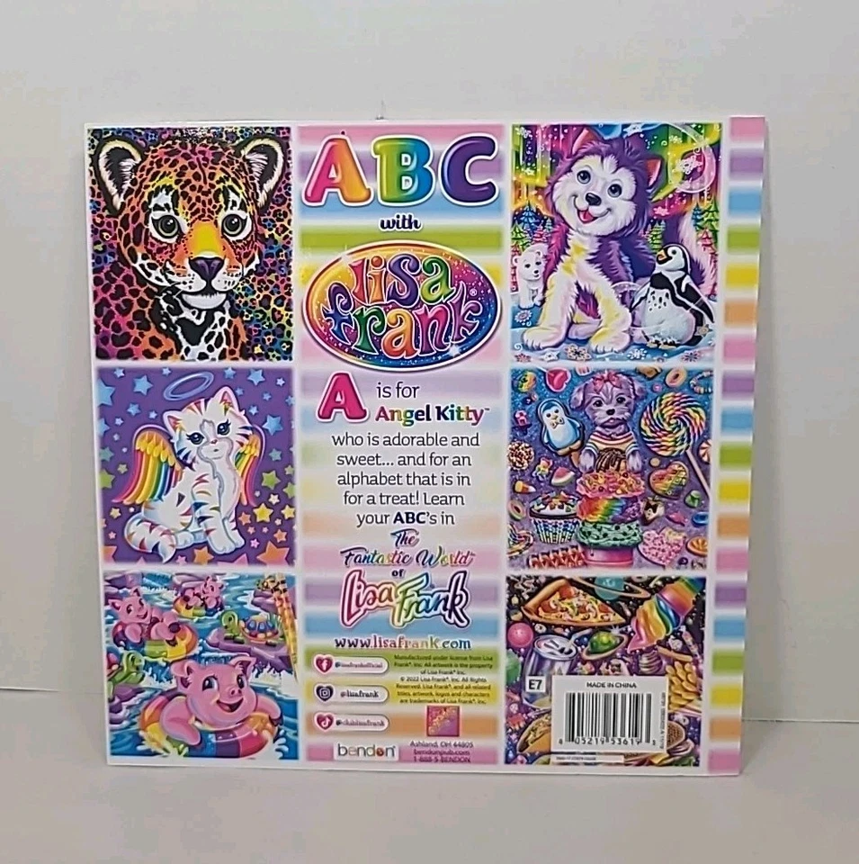 ABC With Lisa Frank NEW Whimsical Animals Colorful Sparkle Picture Book Cats Dog - Image 2 of 4