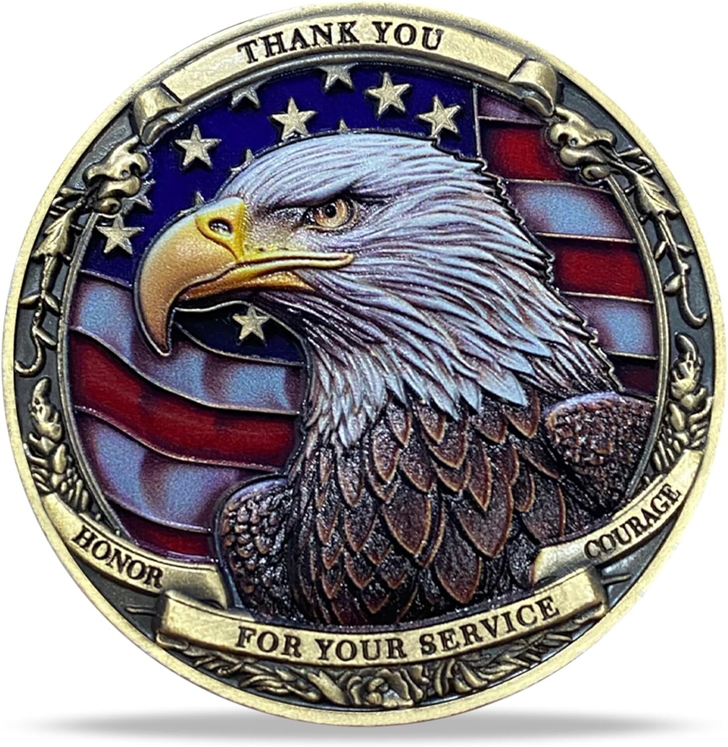 3D Military Challenge Coin Veterans Coin Your Nation Proudly Salutes You Coin