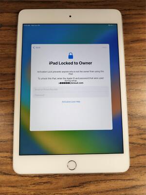 As Is Apple iPad Mini 5th Gen 7.9'' 64GB A2133 Wi-Fi Only Silver For Parts