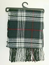 Goodfellow  Co Plaid Woven Scarf Black One Size Mens Shawl