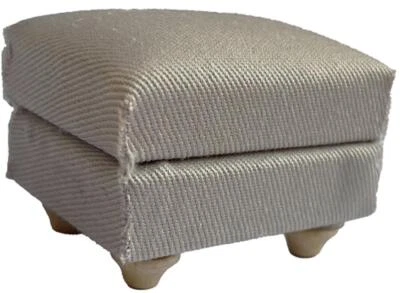 THE DOLLS HOUSE EMPORIUM Puppenhaus grau traditioneller Pouffe Fußhocker Miniatur Wohnzimmer Möbel