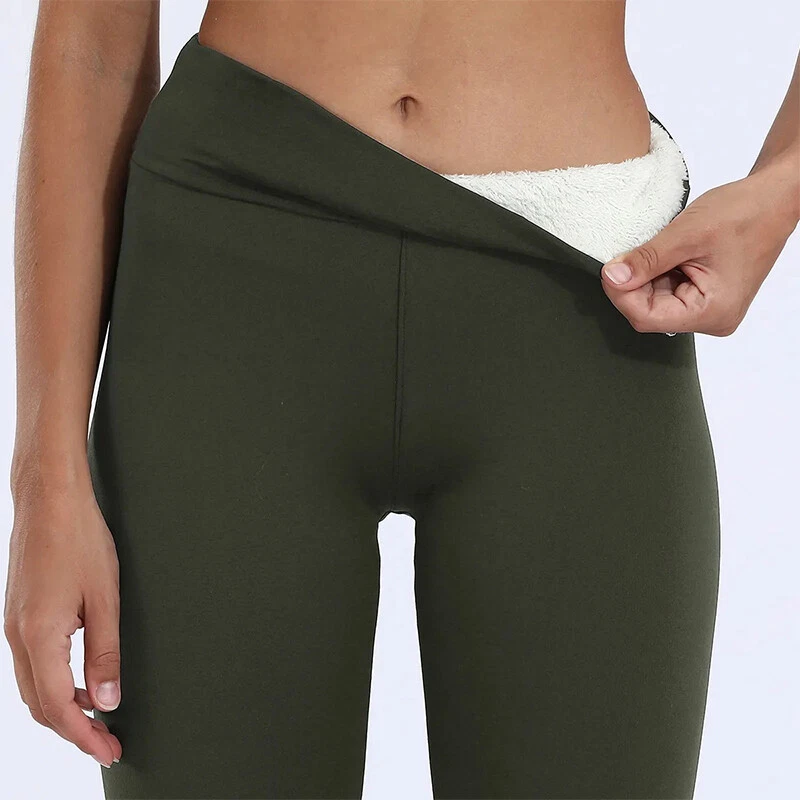 Ladies Leggings Fleece Lined Underwear Bottoms Jegging Elastic Waisted Travel — 第 3/4 张图片