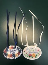 2 Longaberger Basket Tie-Ons Happy Birthday 1994 and Thinking Of You 1997