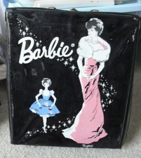 Vintage 1962 Mattel Barbie Doll Case Black Vinyl